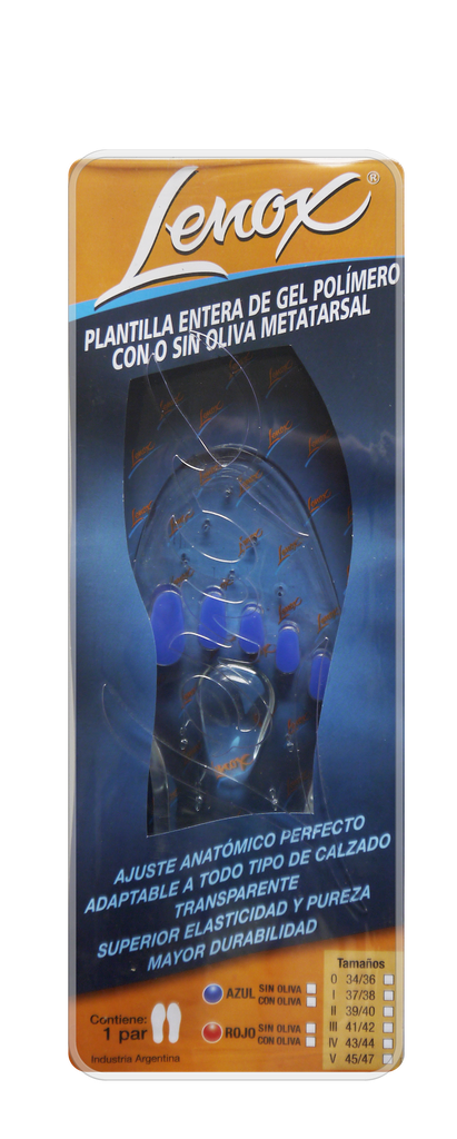 PLANTILLA GEL POLIMERO SIN OLIVA 43/44