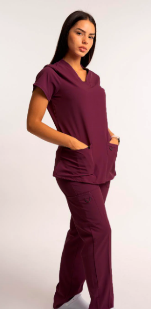 CONJUNTO UNIFORME ELASTIZADO BORDO S