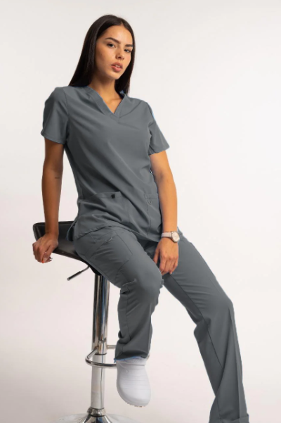 CONJUNTO UNIFORME ELASTIZADO GRIS TOPO L