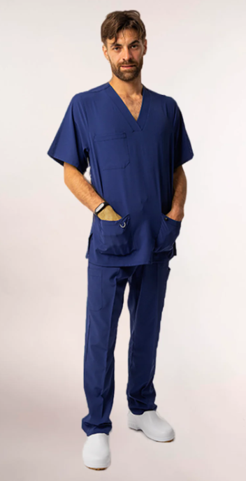 CONJUNTO UNIFORME UNISEX ELASTIZADO AZUL MARINO 3XL