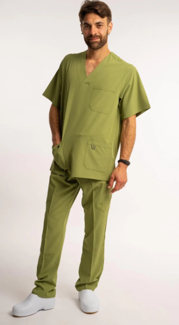CONJUNTO UNIFORME UNISEX ELASTIZADO VERDE OLIVA M