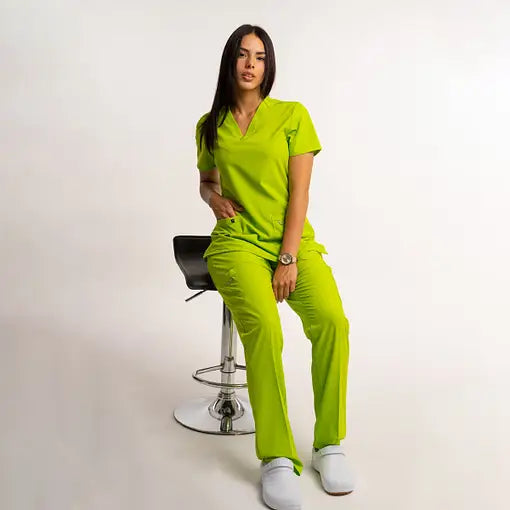 CONJUNTO UNIFORME ELASTIZADO VERDE LIMON S