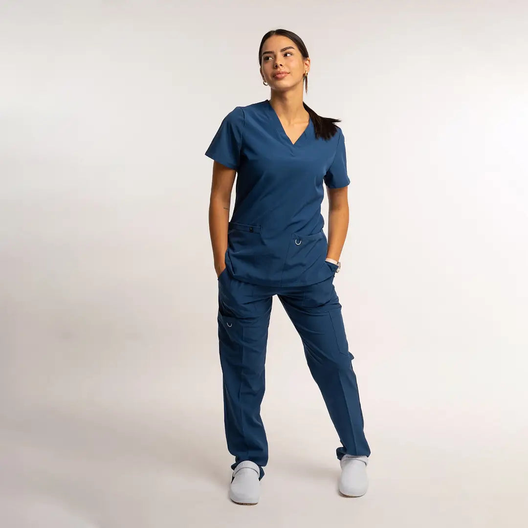 CONJUNTO UNIFORME ELASTIZADO AZUL MARINO
