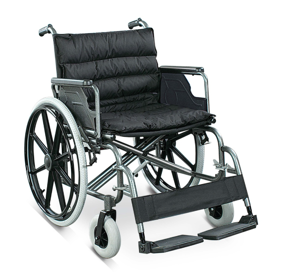 SILLA DE HIERRO P/OBESO REVATBLE acolchonada (rueda masiza)