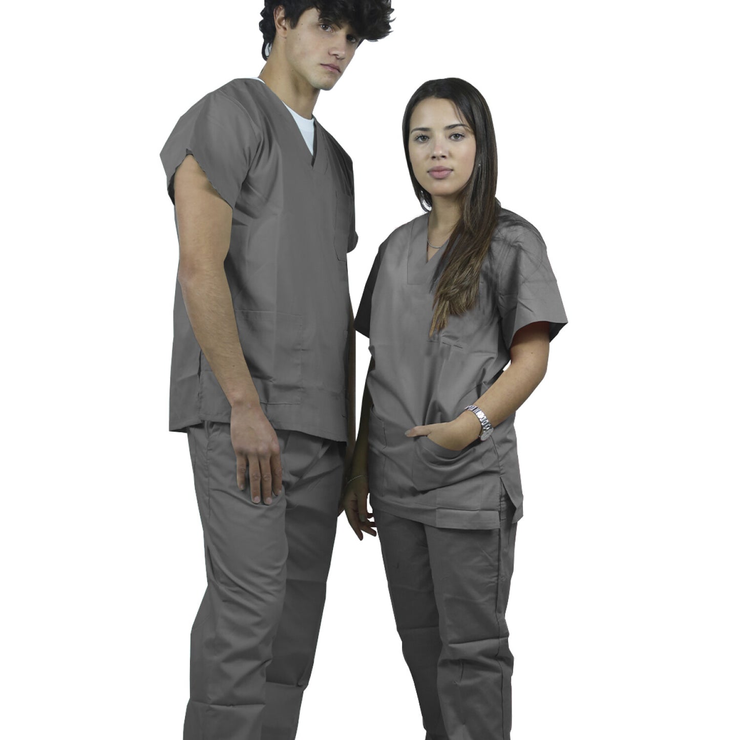 CONJUNTO UNIFORME UNISEX ELASTIZADO GRIS TOPO XL